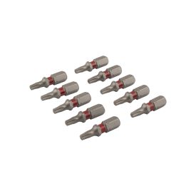 Torx schroefbit 25 mm TX-15 rood 10 stuks