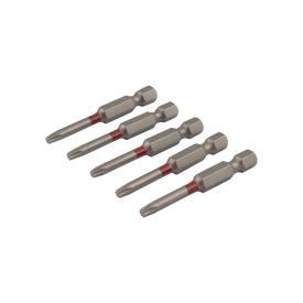 Torx schroefbit 50 mm TX-15 rood 5 stuks