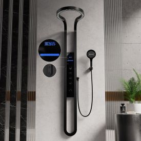 Regendouche Aura mat zwart, thermostatisch, digitaal – QMIX911