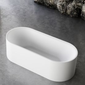 Vrijstaand bad 170 x 75 cm wit glanzend ovaal - Wahlbach