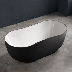 Vrijstaand bad ovaal design zwart/wit 170 cm - Wahlbach
