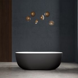 Vrijstaand bad ovaal design zwart/wit 170 cm - Wahlbach