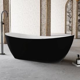 Zaylee BK Vrijstaand bad 170 x 72 cm wit met zwart ovaal - Wahlbach