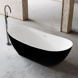 Zaylee BK Vrijstaand bad 170 x 72 cm wit met zwart ovaal - Wahlbach