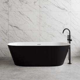 Zelda BK Vrijstaand bad 170 x 80 cm wit met zwart ovaal - Wahlbach