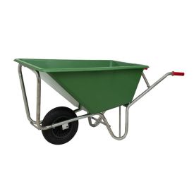 Kruiwagen luchtband kunststof kuip 160 liter groen