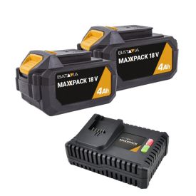 Startersset 2x accu 4.0 Ah + lader - BATAVIA