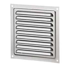 Schoepenrooster RVS zonder vliegengaas 150x150 mm