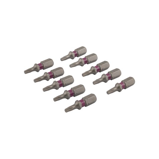 Torx schroefbit 25 mm TX-10 roze 10 stuks