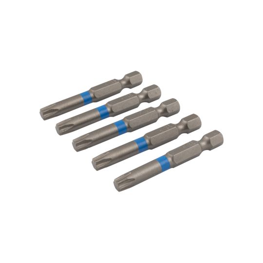 Torx schroefbit 50 mm TX-30 blauw 5 stuks