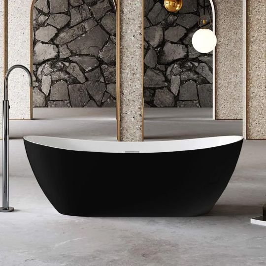 Zaylee BK Vrijstaand bad 170x72 cm wit/zwart ovaal - WAHLBACH