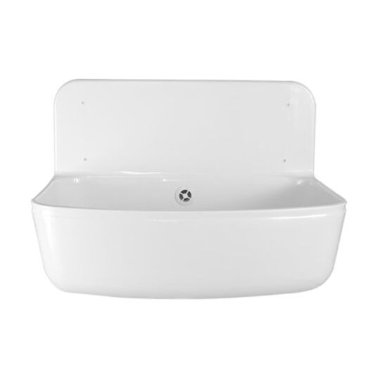 Uitstortgootsteen kunststof wit 490x350 mm incl. afvoerplug - WAHLBACH