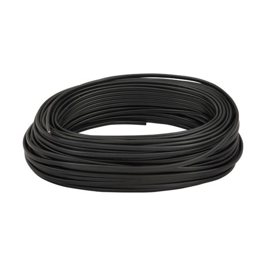 Rol van 50 meter kabel 2 x 0,75 mm² zwart