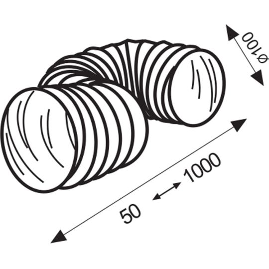 Flexibele pvc afvoerslang ø100 mm - wit 1 meter