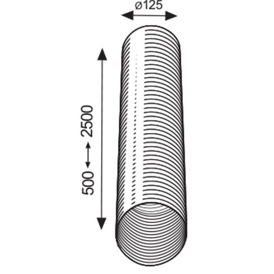Semi-flexibele afvoerslang ø125 mm - aluminium 2,5 meter
