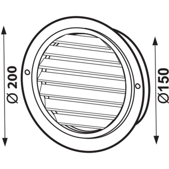 Ventilatierooster rond RVS Ø150 mm