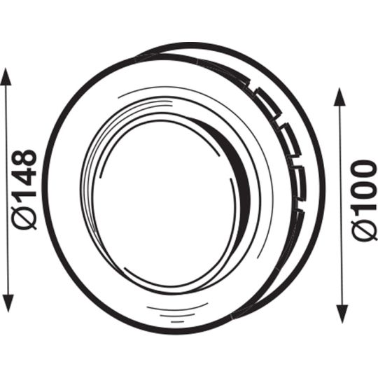 Afzuigventiel kunststof wit 100 mm