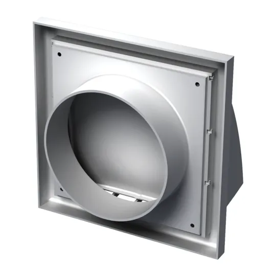 Ventielatierooster met kap wit 154x154 mm buis Ø100 mm