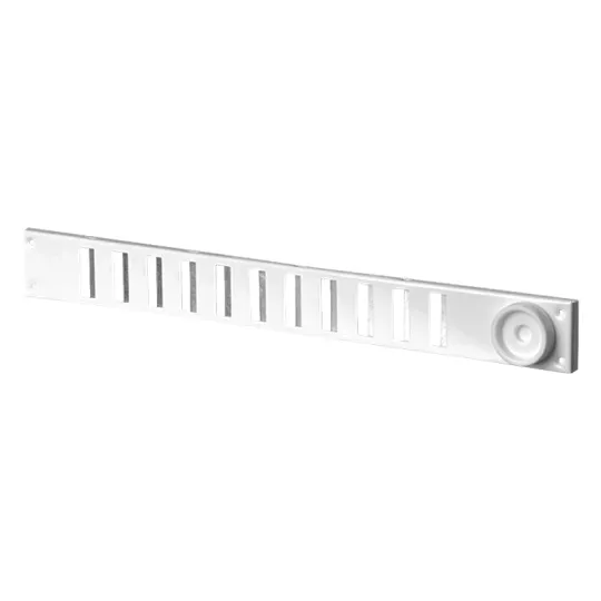 Deurrooster afsluitbaar aluminium wit 380x40 mm - draaiknop