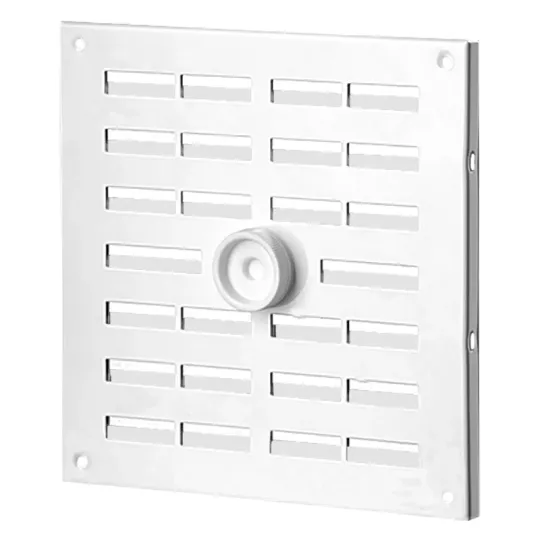 Rooster aluminium afsluitbaar 155x155 mm - draaiknop