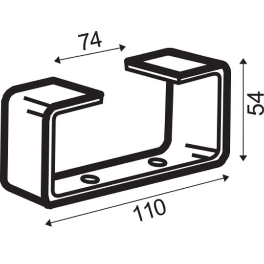 Ventilatiekanaal vlak 110x54 mm kanaalbeugel