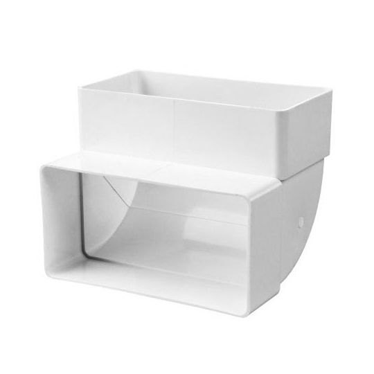 Ventilatiekanaal vlak 220x90 mm bochtstuk 90° verticaal