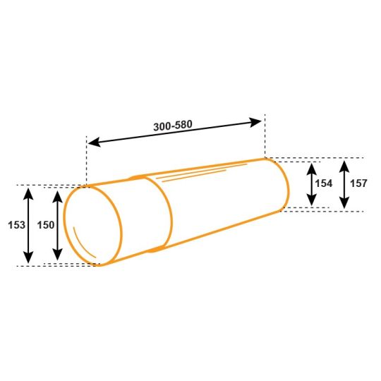 Ventilatiebuis ø150 mm luchtkanaal telescopisch 300-500 mm