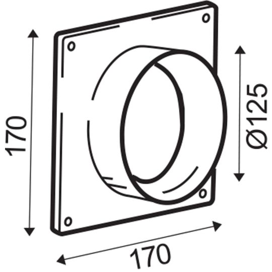Ventilatiebuis muuraansluiting ø125 mm