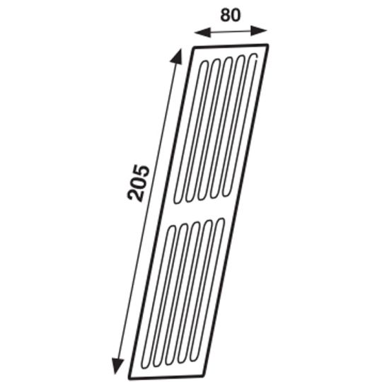 Meubelrooster aluminium wit 205x80 mm