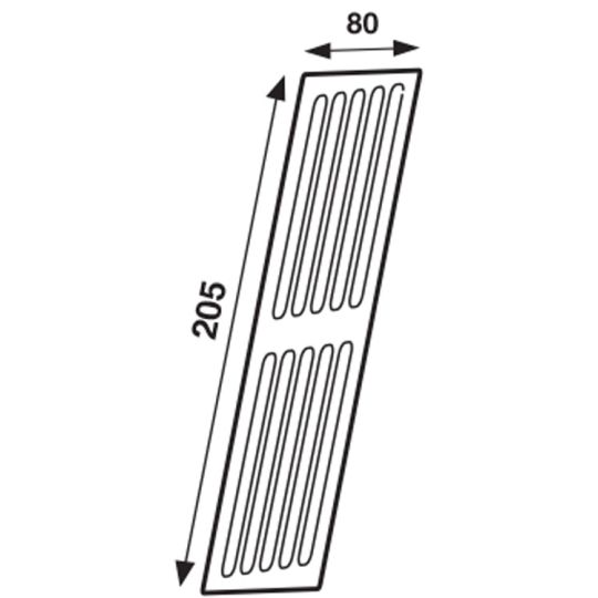 Meubelrooster aluminium bruin 205x80 mm