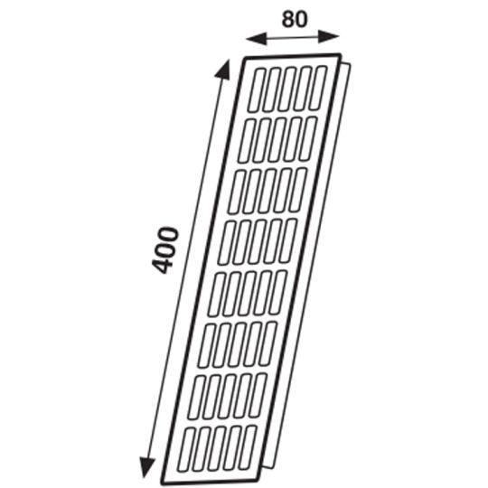 Ventilatierooster aluminium 400x80 mm
