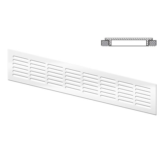 Ventilatierooster aluminium wit 400x80 mm