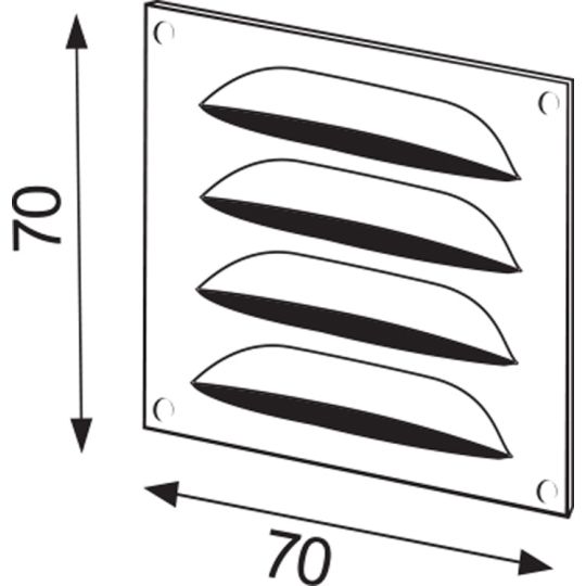 Schoepenrooster aluminium goudkleurig 70x70 mm