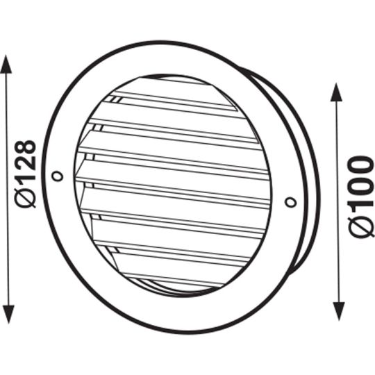 Ventilatierooster rond kunststof wit Ø100 mm