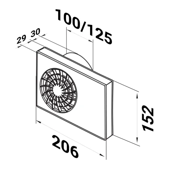 Badkamer ventilator iFAN met afstandsbediening 100 - 125 mm